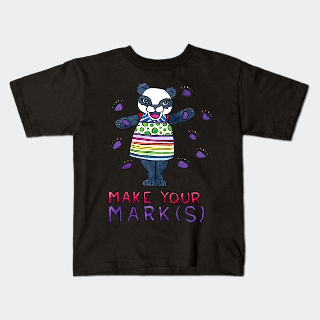 Make Your Mark(s) - Animals of Inspiration Panda Illustration Kids T-Shirt by mellierosetest